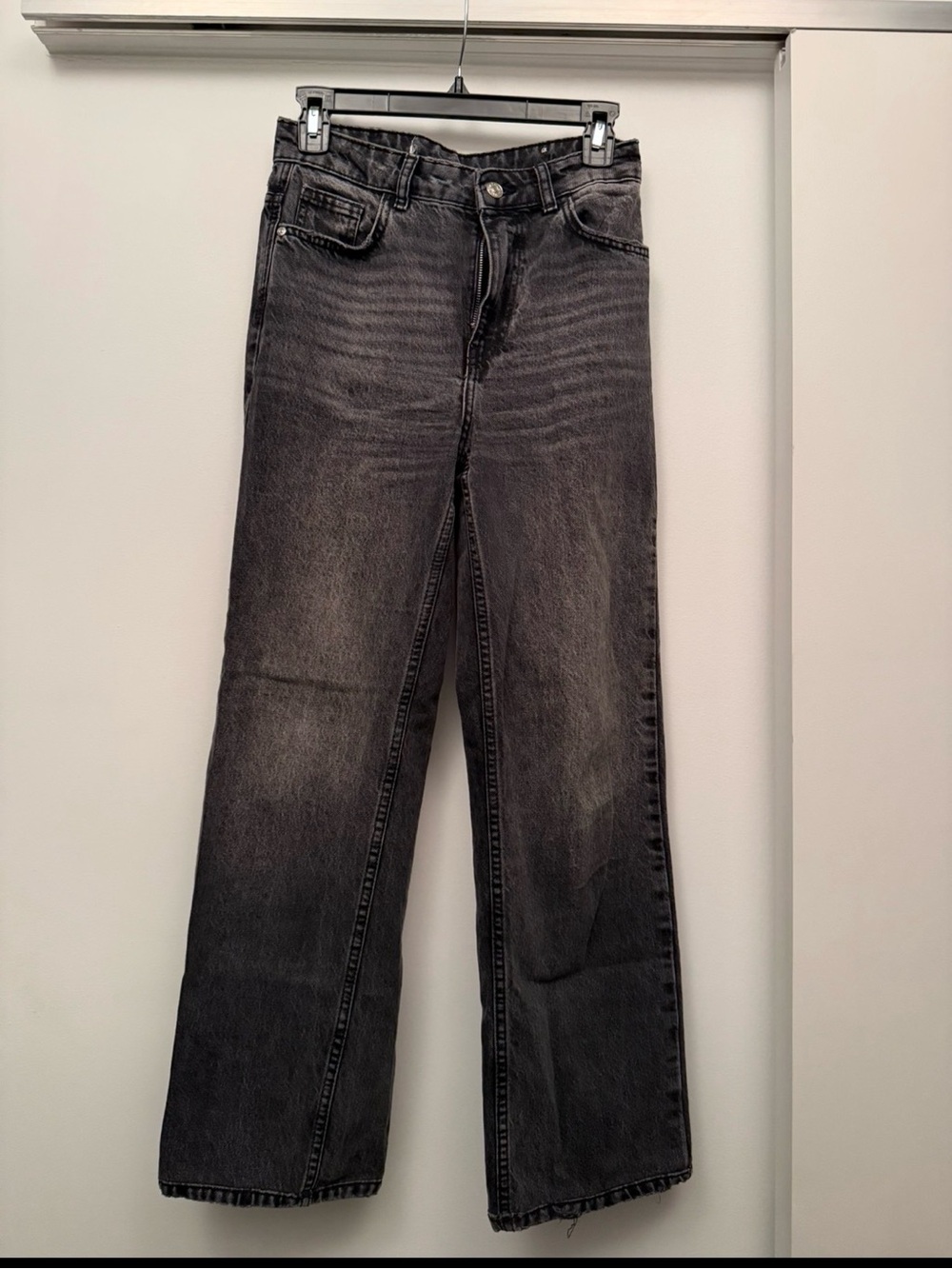 Zara high waist faded black jeans, size 25